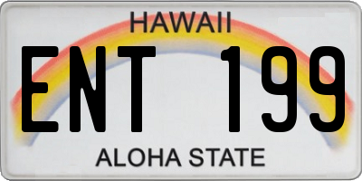HI license plate ENT199