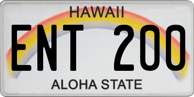 HI license plate ENT200
