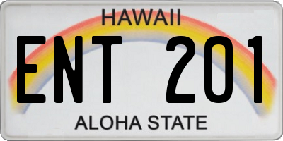 HI license plate ENT201