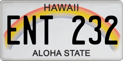 HI license plate ENT232