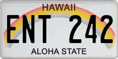 HI license plate ENT242