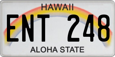 HI license plate ENT248
