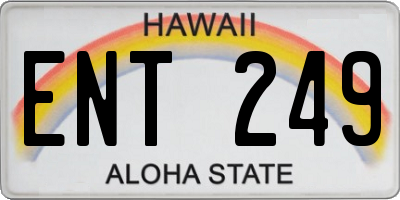 HI license plate ENT249