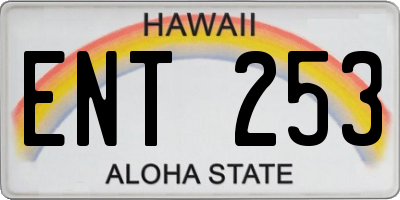 HI license plate ENT253