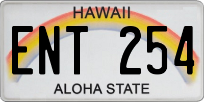 HI license plate ENT254