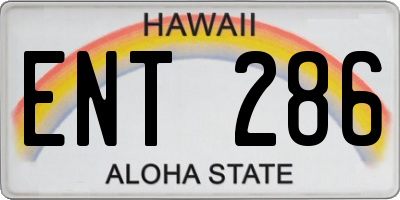 HI license plate ENT286