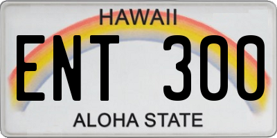HI license plate ENT300