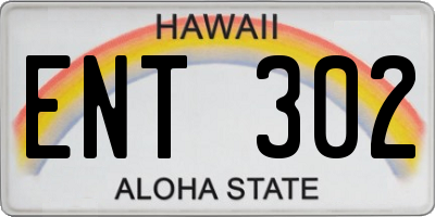 HI license plate ENT302