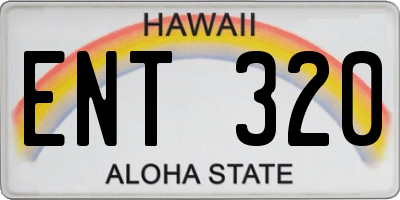 HI license plate ENT320