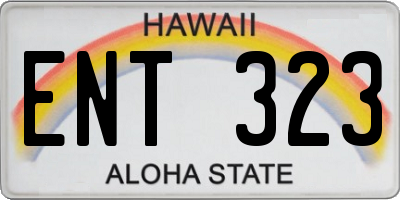 HI license plate ENT323