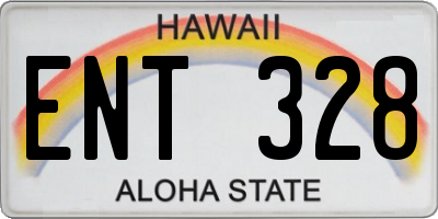 HI license plate ENT328