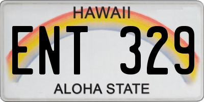 HI license plate ENT329