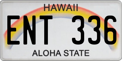 HI license plate ENT336