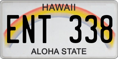 HI license plate ENT338
