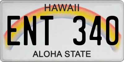 HI license plate ENT340