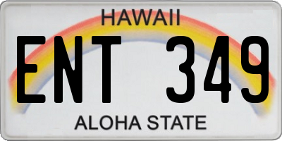 HI license plate ENT349