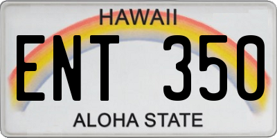 HI license plate ENT350