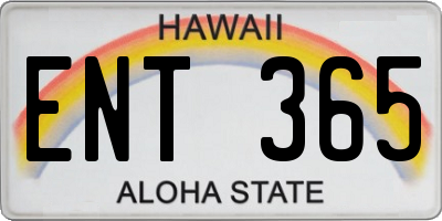 HI license plate ENT365