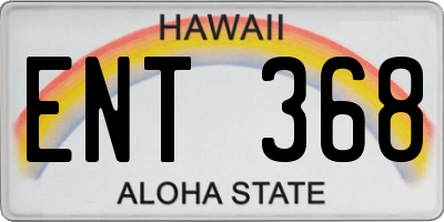 HI license plate ENT368