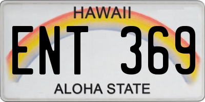 HI license plate ENT369