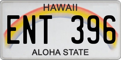 HI license plate ENT396