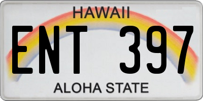 HI license plate ENT397
