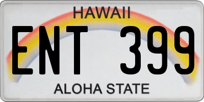 HI license plate ENT399