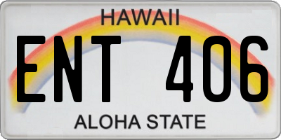 HI license plate ENT406