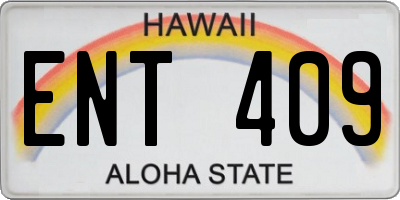HI license plate ENT409