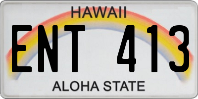 HI license plate ENT413
