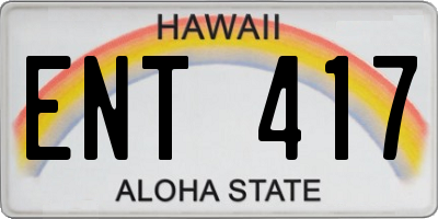 HI license plate ENT417