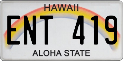 HI license plate ENT419