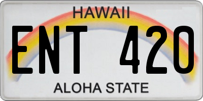 HI license plate ENT420