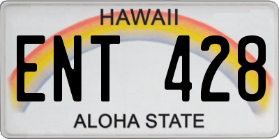 HI license plate ENT428