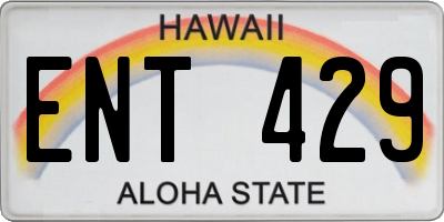 HI license plate ENT429