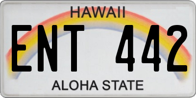 HI license plate ENT442