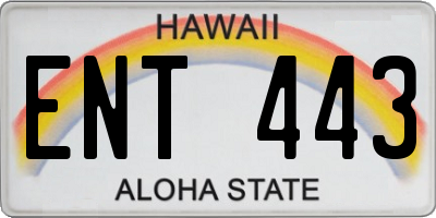 HI license plate ENT443