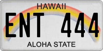 HI license plate ENT444