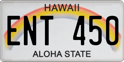 HI license plate ENT450