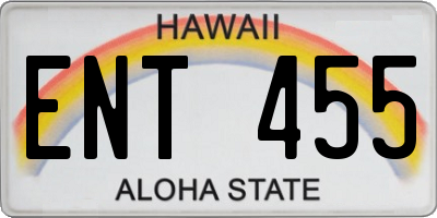 HI license plate ENT455