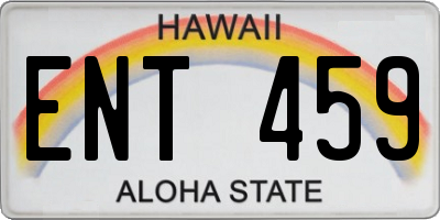HI license plate ENT459