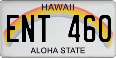 HI license plate ENT460
