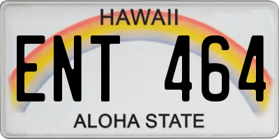 HI license plate ENT464