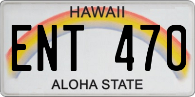 HI license plate ENT470