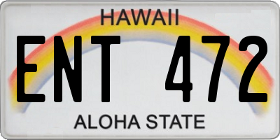 HI license plate ENT472