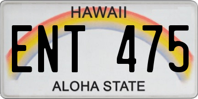 HI license plate ENT475