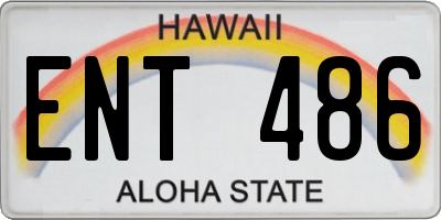 HI license plate ENT486