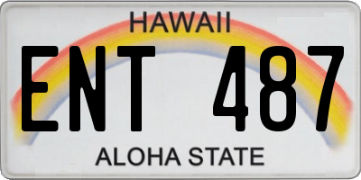 HI license plate ENT487