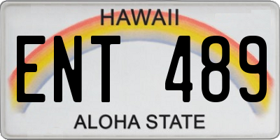 HI license plate ENT489