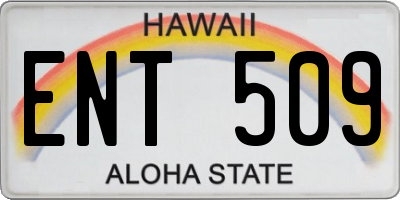 HI license plate ENT509